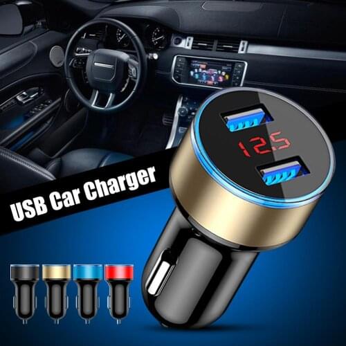 Dual USB Car Charger Digital Red LED Display Fast Charging For Mobile Phone GPS Tachograph MP4 Player Digital Cameras