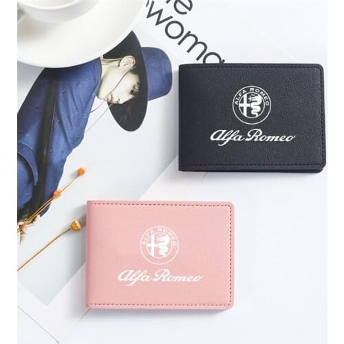 Car Styling Auto Bag Card Package Driver License stickers Genuine Leather wallet For Alfa Romeo giulia stelvio giulietta 159 147