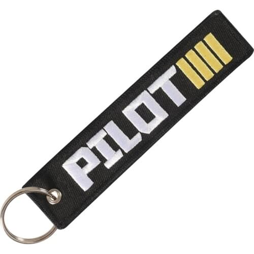 PILOT Keychain for Police Men Key Holder for Motorcycles Cool Key Ring Keychains sleutelhanger Car Tag Embroidery Key Chain Chav