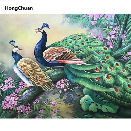 Fast delivery noble peacock mural 5D DIYround/square diamond paintingembroidery mosaic cross stitch homedecoration new year gift