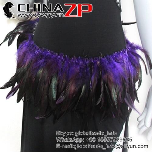 CHINAZP Factory Wholesale and Retail 5~8 Inch 800pieces/lot Dyed Purple Half Bronze Coque Tail Strung Feathers