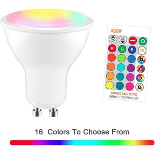 Dimmable RGBWW 220V LED Bulb 110V GU10 8W Lampada Led Lamp RGBW Spotlight GU10 Bombillas Led Light With Remote Control 16 Colors
