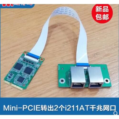 For MiniPcie converts 2 Intel i211AT Gigabit PCIe Dual Network Card Chip RJ45/2LAN