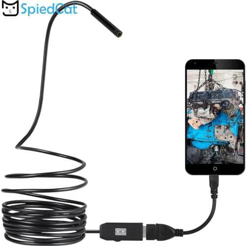 5.5mm mini lens USB Endoscope Flexible 1/1.5/2/3.5/5/10M Cable Borescope Tube Waterproof Inspection Video Camera For Android PC