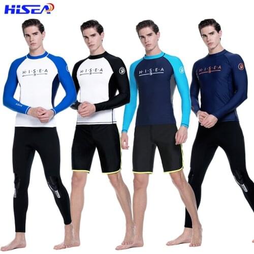 Hisea 0.5MM Diving Tops Men Snorkeling Rashguard Wetsuit Surf UV Protection Swim Shirt Diving Long Sleeve Swimsuit for Surfing