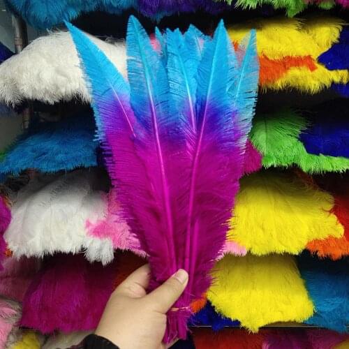 Hot 100pcs Beautiful Rose and Sky Blue ostrich feathers 35-40cm/14-16inches For Wedding Christmas Home Craft Decoration