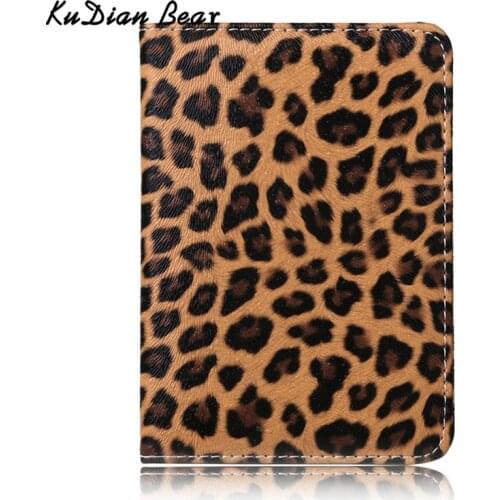 KUDIAN BEAR Leather Men Passport Cover Travel Card Holder Case Fashion Male Card Bag Business Card Case BIH237 PM49