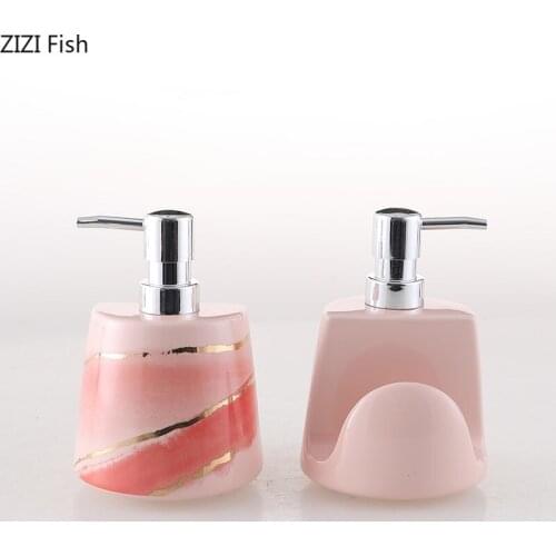 400ml Multifunctional Soap Dispenser Hotel Bathroom Hand Sanitizer Bottle Ceramics Points Bottling Home Bathroom Accessories