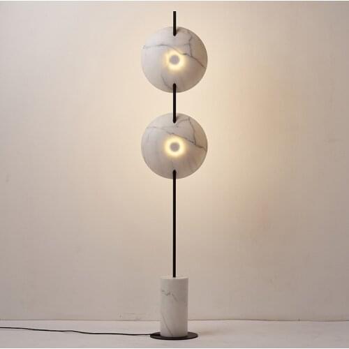 Postmodern Jazz White Marble Led Floor Lamps Rotatable Lampshade Vertical Designer Standing Lamps for Living Room Bedroom Decor