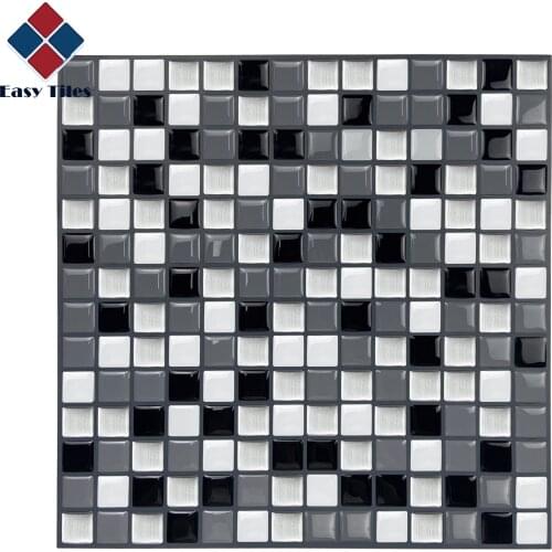 EasyTiles 3D Mosaic Effect Peeling And Sticking Wall Tiles,Waterproof Backsplash For Pantry Easy To Cut,Free DIY
