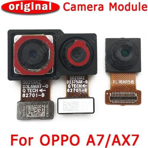 Original Front Rear View Back Camera For OPPO A7 AX7 Main Backside Facing Frontal Camera Module Flex Replacement Spare Parts
