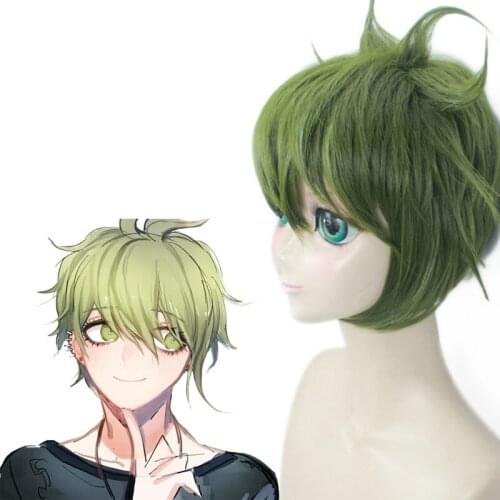 Amashi Rantaro Cosplay Wig Danganronpa V3: Killing Harmony High Quality Green Color Cosplay Wigs Headwear Cosplay Props