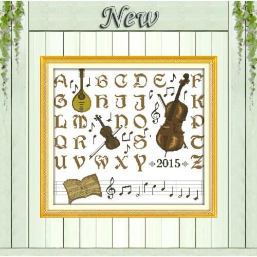 Staff alphabet cartoon home decor paintings counted printed on canvas DMC 14CT 11CT Cross Stitch Needlework Sets Embroidery kits