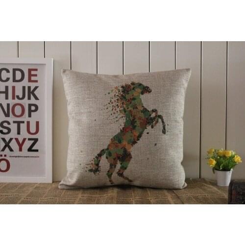Horse pillow cover, European court style watercolor animal cartoon horse throw pillow case pillowcase wholesale