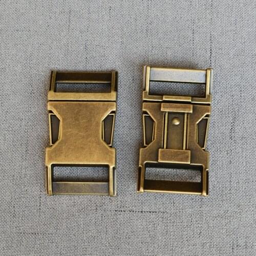 10 Pcs/Lot 25mm Antique Brass Metal Quick Side Release Buckles for DIY Out Door Luggage Dog Collar Buckle Belt Accessories