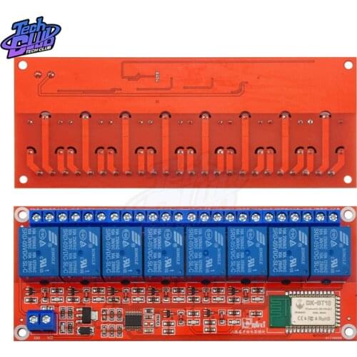DC 12V/5V 8 Channel Relay Module Bluetooth-compatible Control Switch for Android Smart Mobile Phone App Control Power Supply