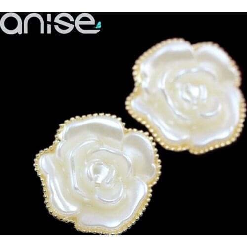 Anise 2017 New Camellia Flower Stud Earring Brinco Boutique Sweet Temperament Shell Earrings Fashion Jewelry For Women
