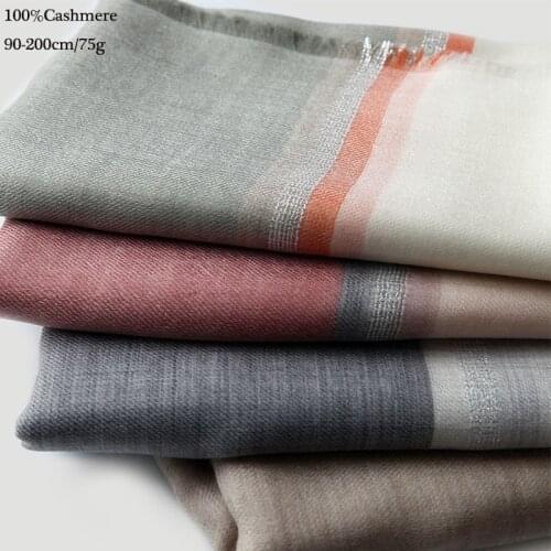 Twill 100 Cashmere Scarf For Ladies Pashmina Womens Autumn And Winter Shawl Luxury Brand Color-matched Warm Inner Mongolia