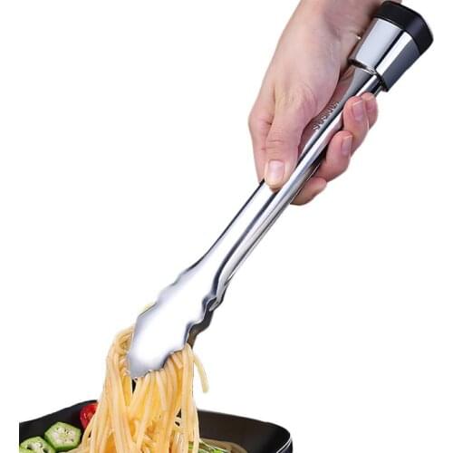 Food Tongs Stainless Steel Barbecue Clip Food Tongs Clamp Clam Shell Handle Kitchen Salad Serving Tong