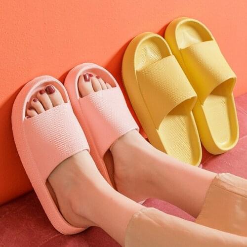 Women Thick Platform Slippers Summer Beach Eva Soft Sole Slide Sandals Leisure Unisex Men Ladies Indoor Bathroom Anti-slip Shoes