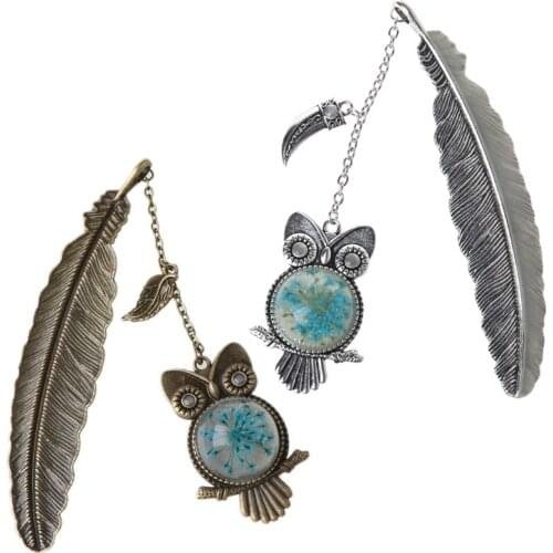 Luminous Night Owl Bookmark Label Reading Maker Feather Book Stationery Student Gift Dropship