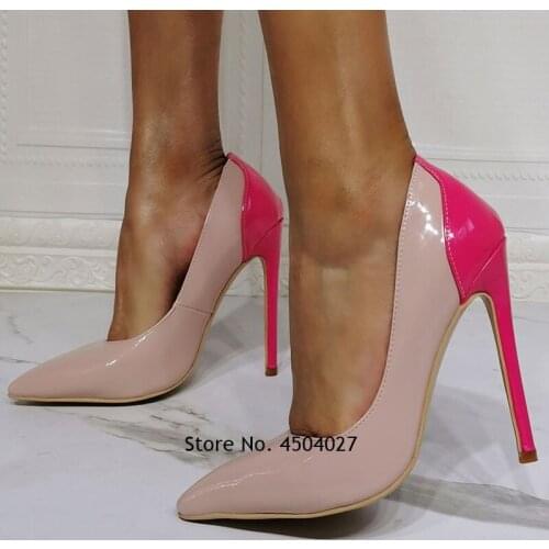 Fashion Mixed Color Stiletto High Heels Woman Pointed Toe Party Wedding Shoes Ladies Pumps Female