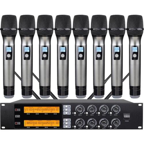 UHF Wireless Microphone All Metallic Handheld Microphone for School Speech Stage Performance Microphone Wireless