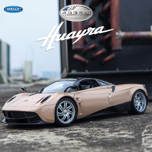 Welly 1:24 Pagani adult sports carn brown car decoration collection gift toy Die casting model boy toy