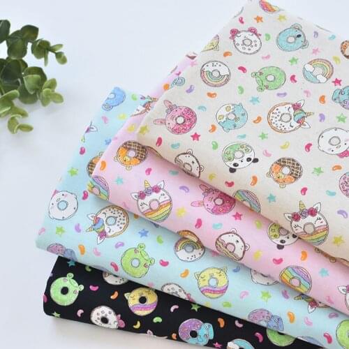 Japan vintage Cartoon doughnut cotton pattern handwork fabric Childrens clothing shirt cloth for DIY Bag 1 order=50cm*110cm