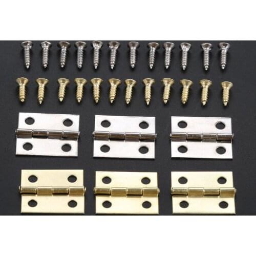 20pcs Hinges + 80 screw Right Angle Silve/Gold 18*16mm Decor Cabinet Wooden Box Jewelry Wine Case Vintage Four Holes Zinc Alloy