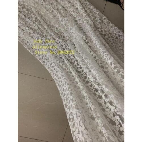 5yards/bag Mixed color spot fluorescent glitter powder fashionable French style fabric for wedding dress fashion CH92