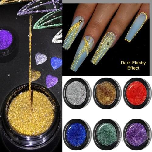 Reflective Glitter Spider Nail Gel Super Sparking Shiny Elastic Stretch Painting Drawing Wire Line Nail Art Gel Nail Spider Gel