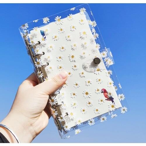 Daisy Notebook Loose Leaf A6 PVC Transparent Cover Diary Traveler Notepad Agenda Journal Planner School Stationery Gifts