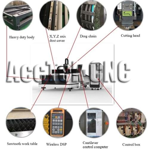 Cheaper Optical Fiber Laser Cutting Machine For Metal With 500w 1000W 2000W 3000w