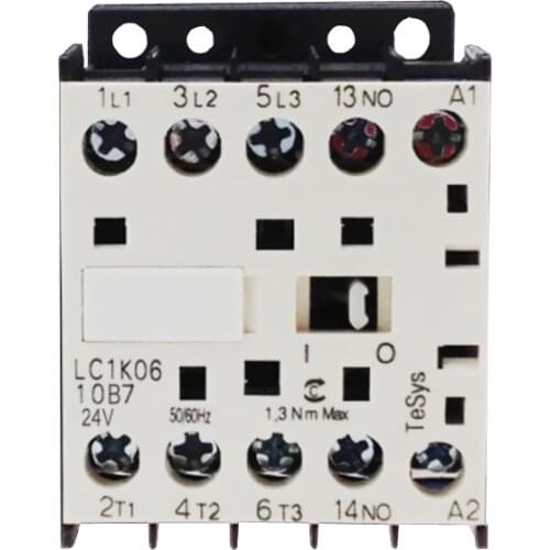 LC1K0610B7 220VAC Small Contactor 24V 36V 48V 110V 220V 380V LC1K 45mm*58mm*57mm Control Motor