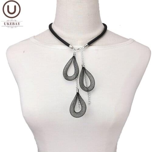 UKEBAY New Choker Necklaces Pendant Mesh Handmade Rubber Jewelry Women Clothes Chain Gothic Design Accessories Jewelry Necklace