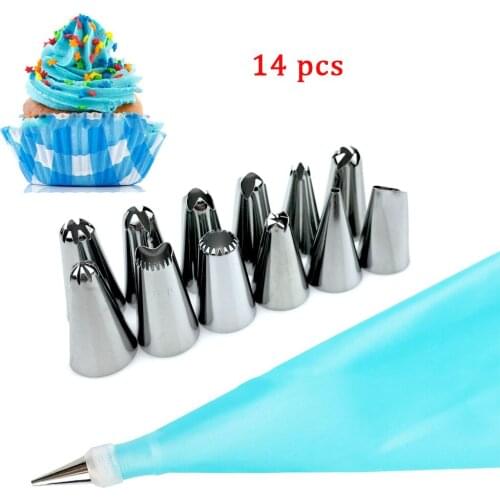 New 14-piece Cake Decorating Mouth Set 12 Mouth Baking DIY Tools Home Kitchen Cake Dessert Western Kitchen Tools