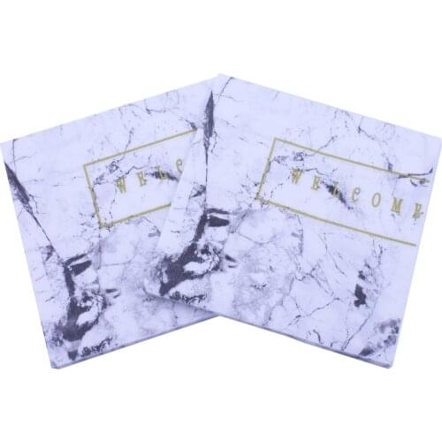 33*33cm 20pcs/lot Striped Floor Tiles Marble-patterned Color Printed Napkins Party Paper Birthday Party Decoration
