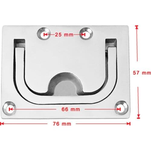 2.95" x 2.2" 316 Stainless Steel Spring Hatch Lift Pull Handle Recessed Fitting Marine Boat RV Sailing