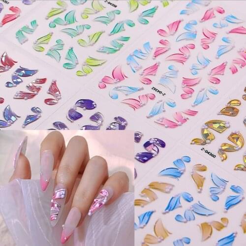 5D Nail Sticker Embossed transferable Sticker Three-dimensional Ribbon Nail Art Decoration