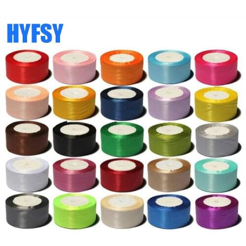 Hyfsy 10081 40mm wide (25 yard/bag) ribbon DIY handmade materials gift wrapping hair bow satin polyester 4cm