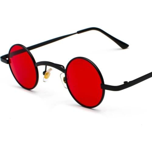 Peekaboo retro mini sunglasses round men metal frame 2018 gold black red small round framed sun glasses for women unisex uv400