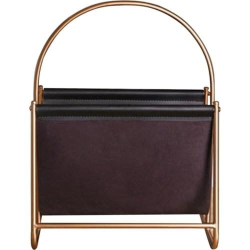 Magazine Rack Creative Office Leather Storage Rack Desktop File Storage Paint Baking Craft Jewelry