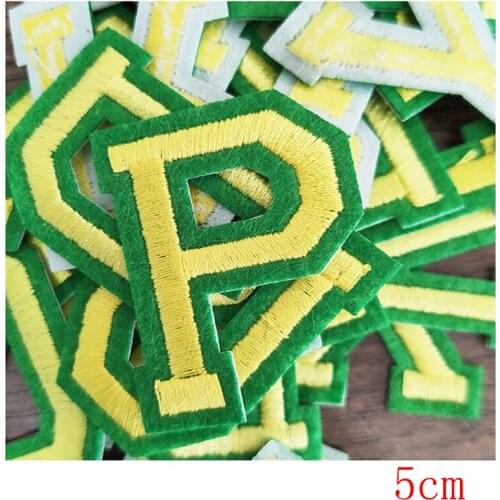 Embroidery Brand Patch Yellow Color Name Letter Sew on Transfer Iron on Sticker Baby Clothes Bag Decoration