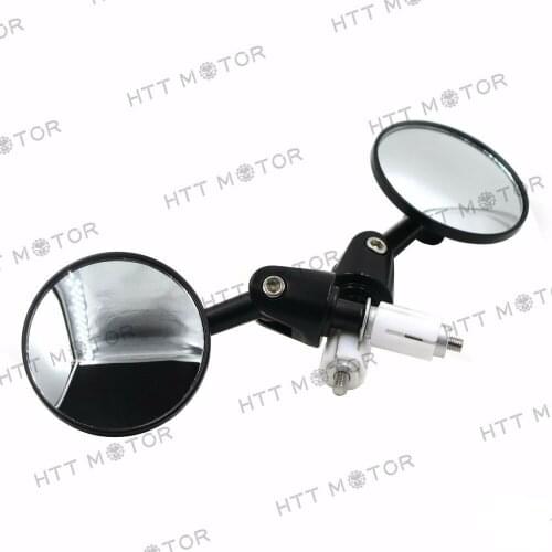 Round Bar End 1" 25MM Mirrors Adjustable Foldable For Harley Davidson Yamaha Black Aftermarket Free Shipping Motorcycle Parts