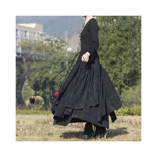 Lolita Dress Women Vintage Medieval Skirt Bandage Gothic Revival Party Masquerade Wearing Costumes Pirate Draped Skirt 5 Colors
