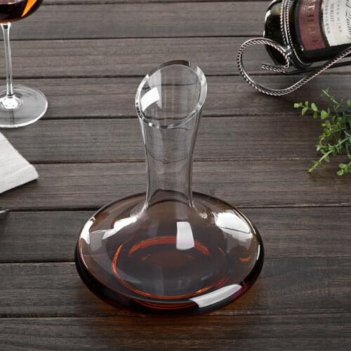 1000ML Superior Flat Base Red Wine Decanter Handmade Crystal Wine Pourer Premium Water Carafe Thickened Wall