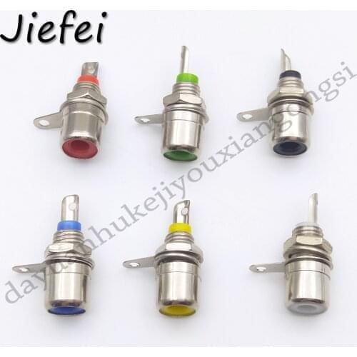 12pcs 6 color RCA Panel Mount Connector RCA Female Socket RCA Panel Mount Audio Socket Plug Connector Bulkhead