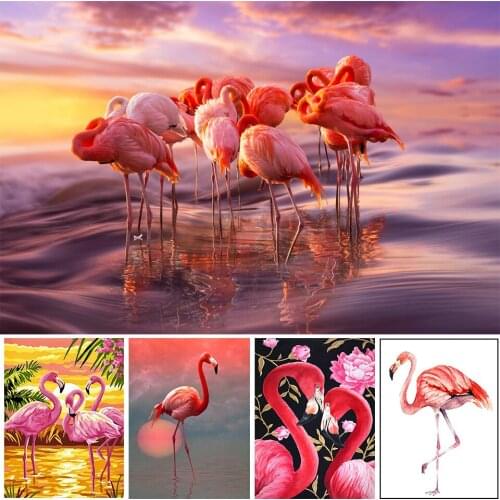 15*25cm 5D DIY Full Round Diamond Painting Flamingo Cartoon Animal Embroidery Cross Stitch Kit Mosaic Home Decoration Handicraft
