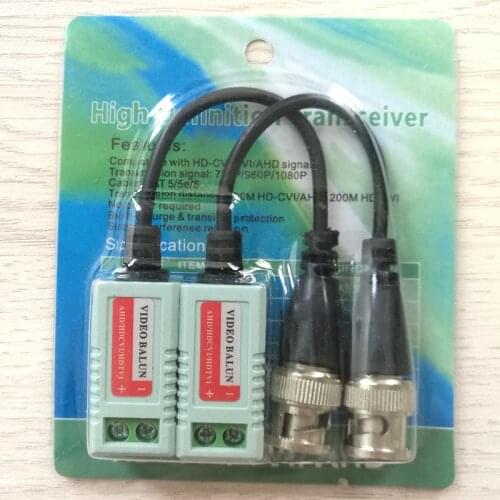 2 Pairs CCTV Video Balun Twisted BNC passive Transceivers UTP Balun BNC Cat5 CCTV UTP Video Balun up to 300M Range,sn:202HD